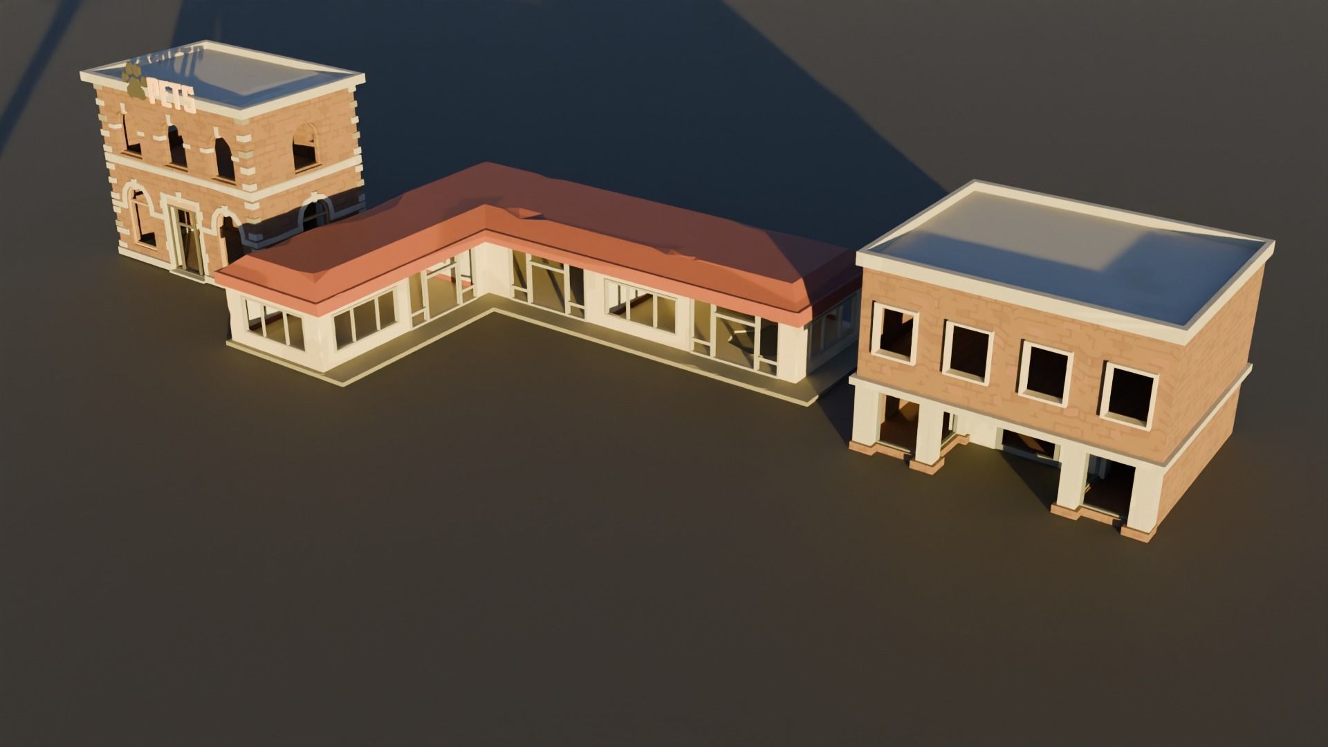 low-poly city models Low-poly 3D model_11