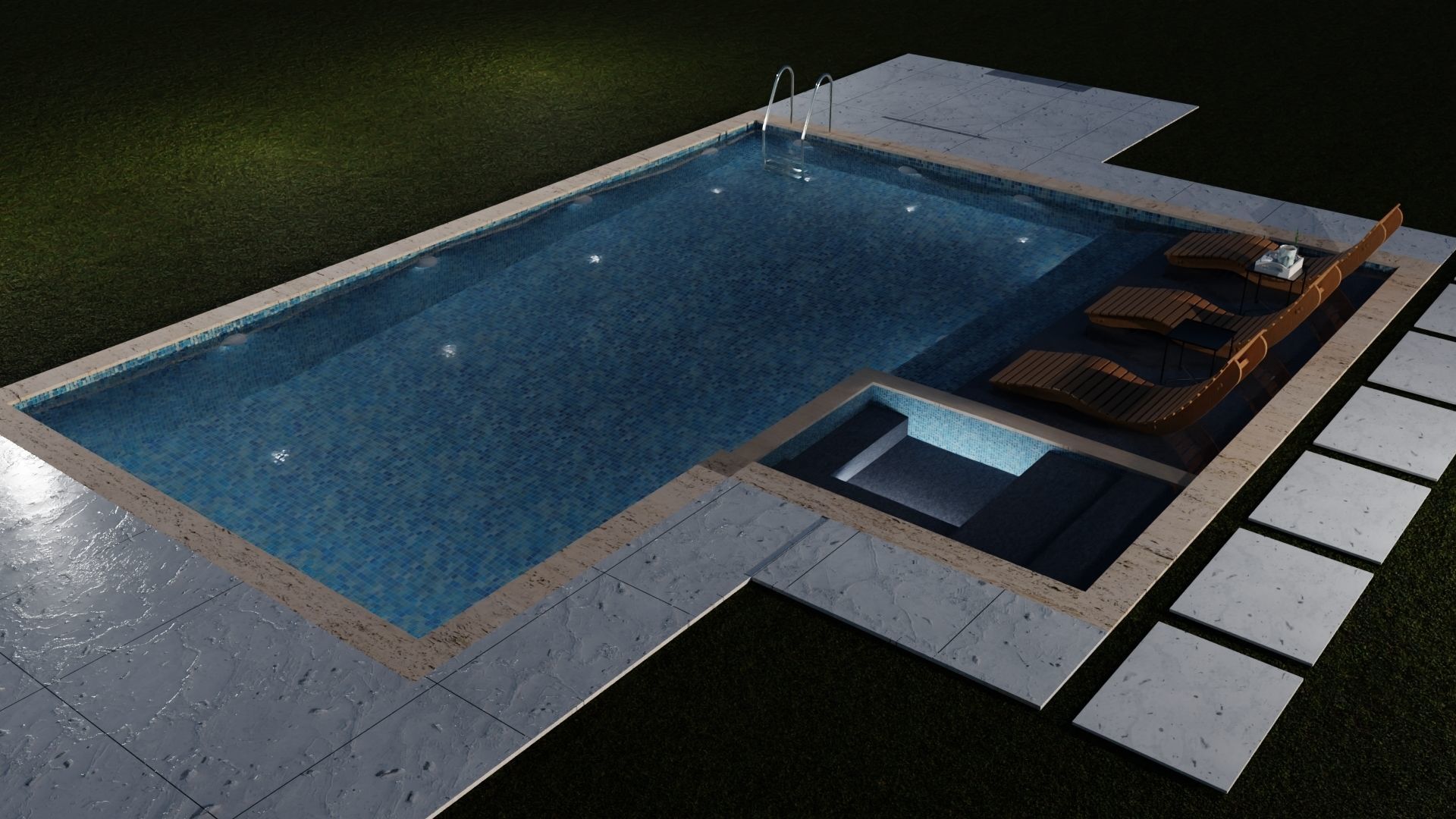 Swimming Pool 3D model_2