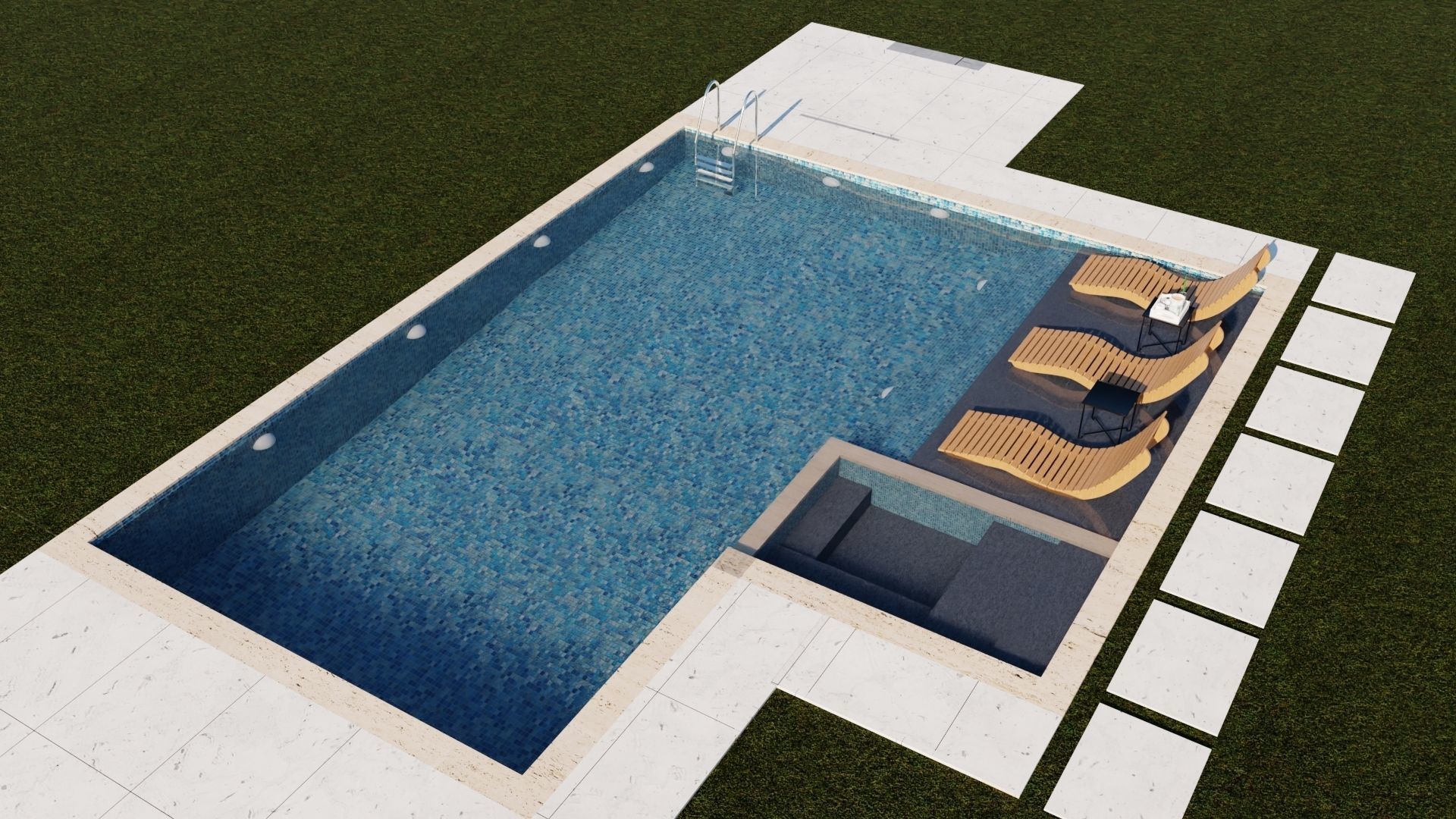 Swimming Pool 3D model_4