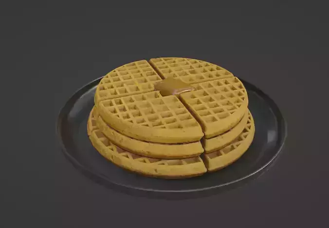 Waffles with caramel