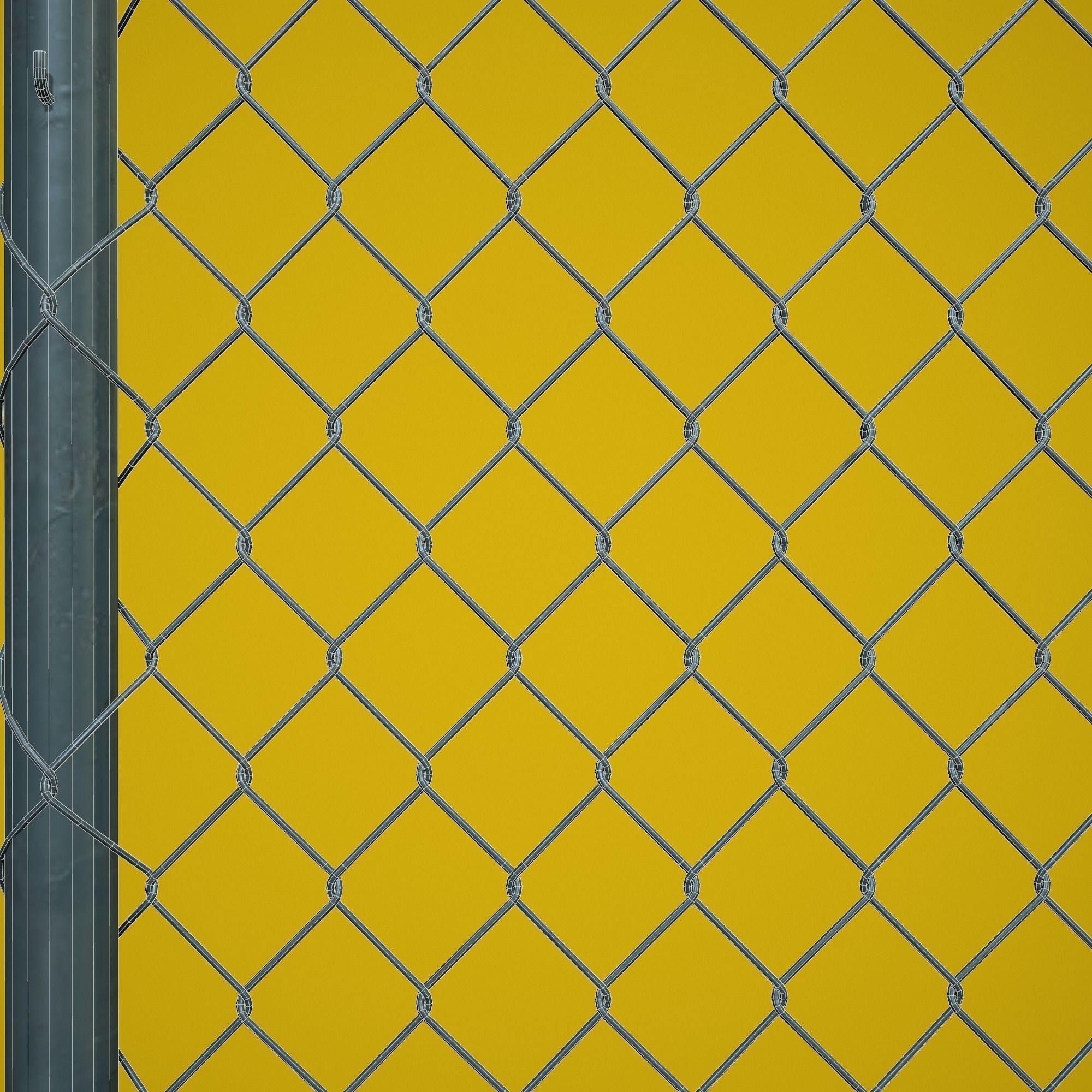 Fences Tileable 4 types Low-poly 3D model_20