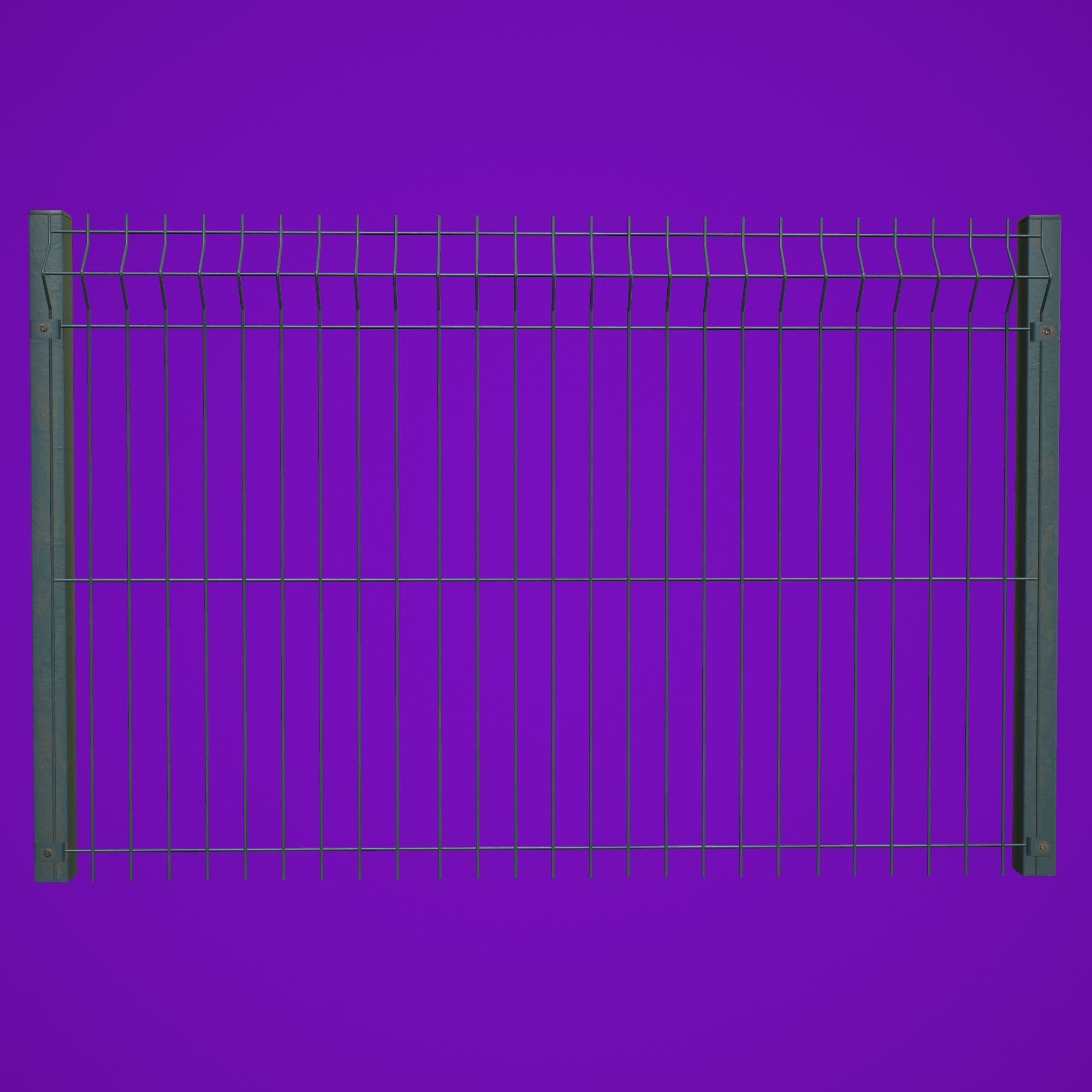 Fences Tileable 4 types Low-poly 3D model_8