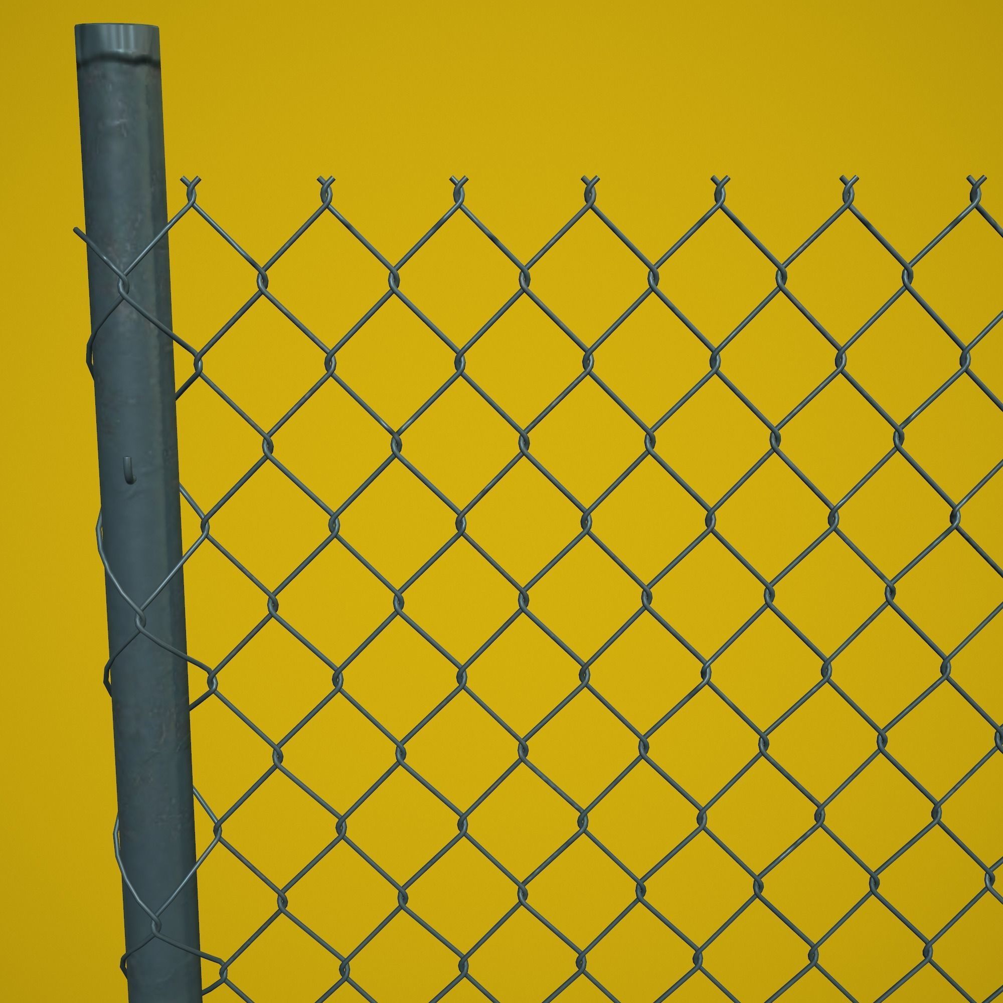 Fences Tileable 4 types Low-poly 3D model_3