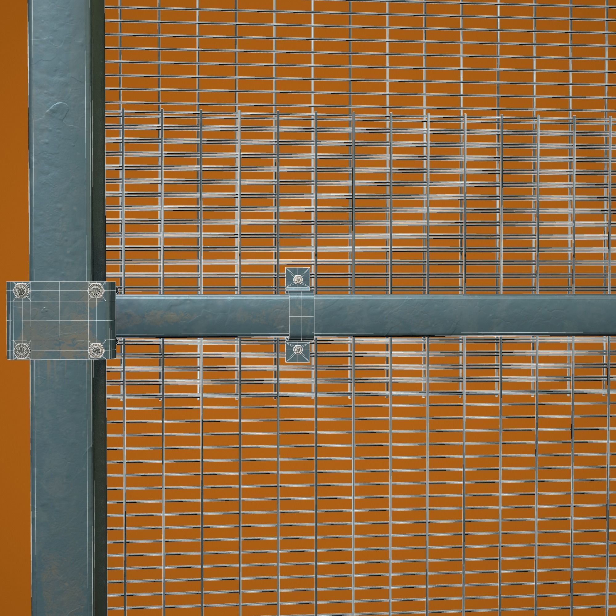 Fences Tileable 4 types Low-poly 3D model_12