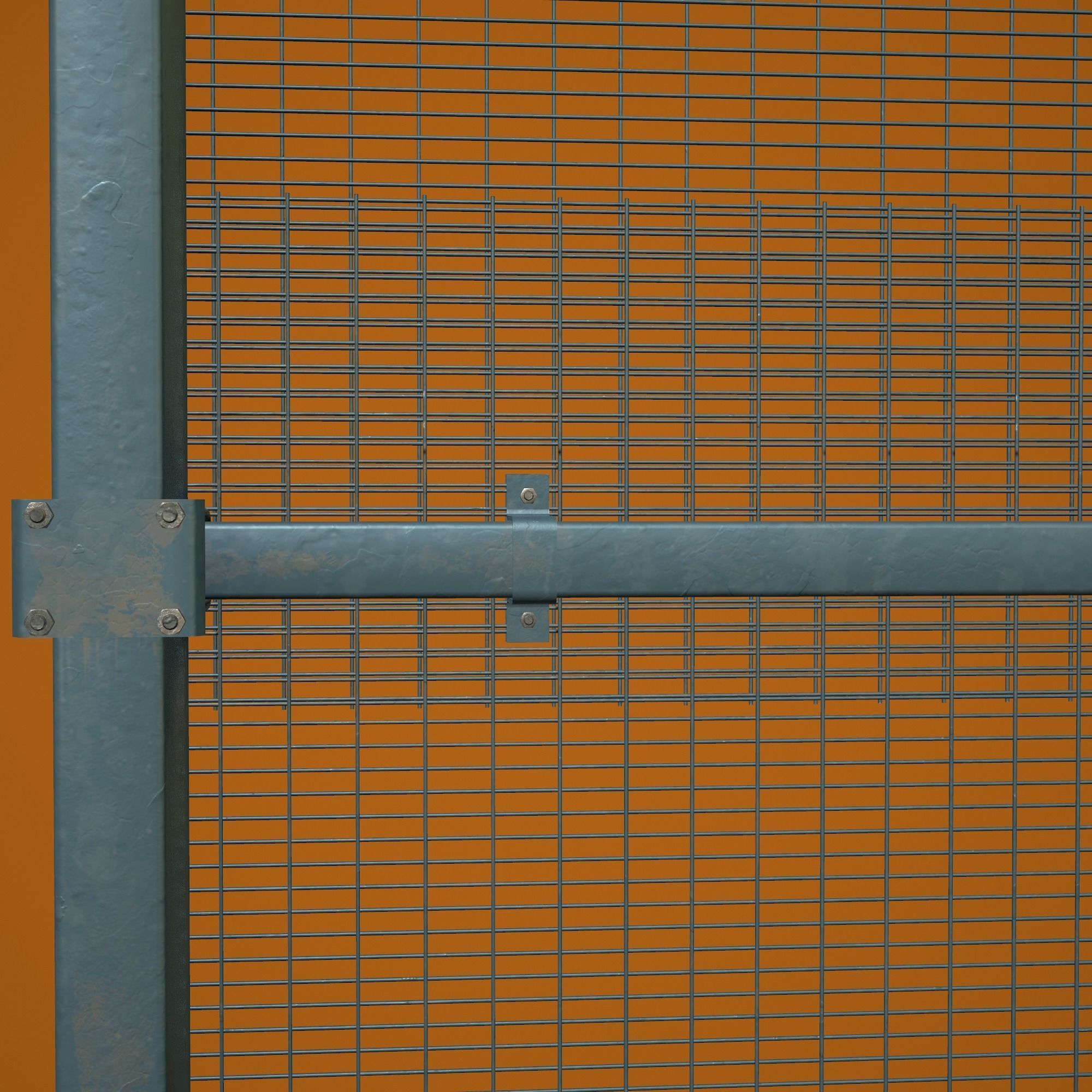 Fences Tileable 4 types Low-poly 3D model_11