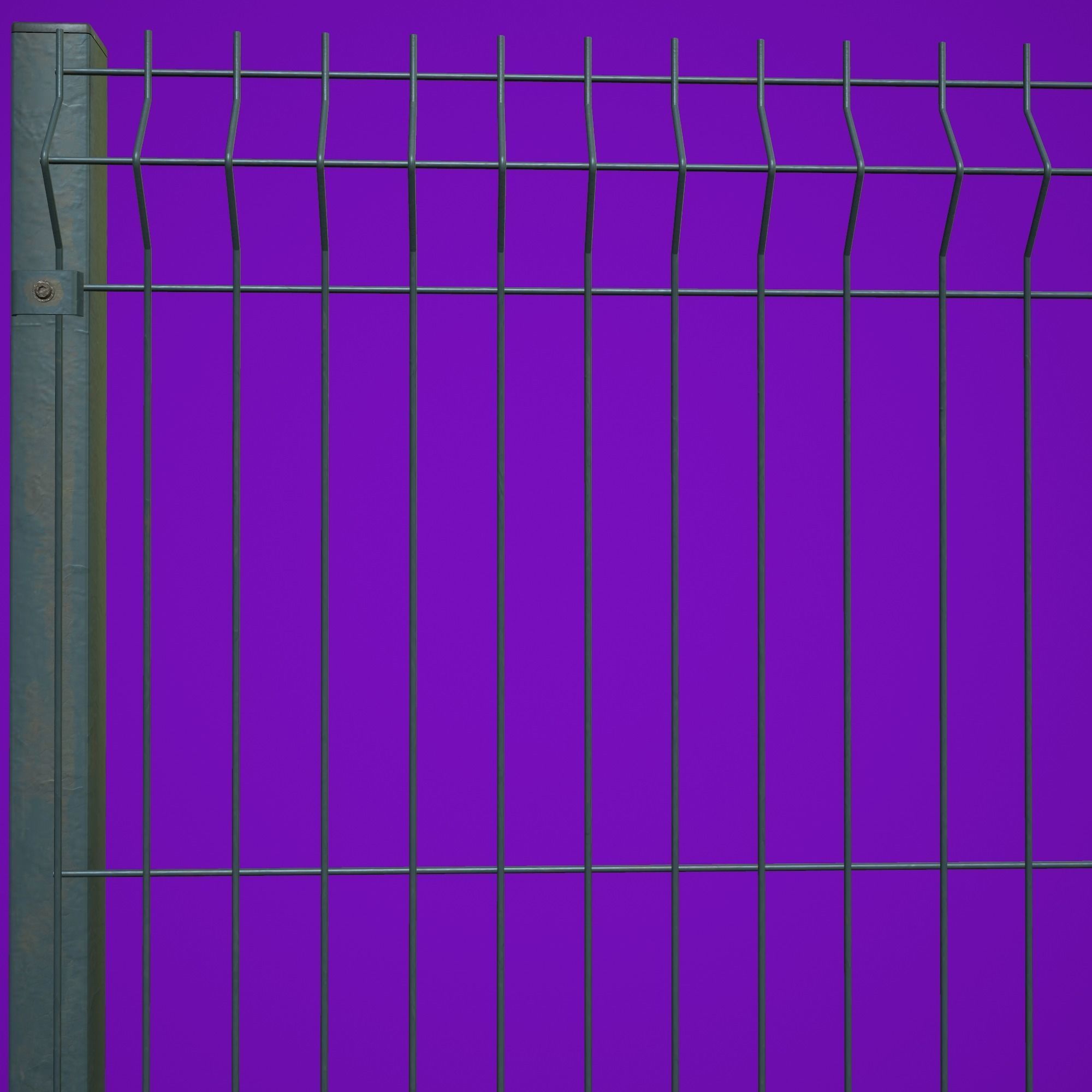 Fences Tileable 4 types Low-poly 3D model_5