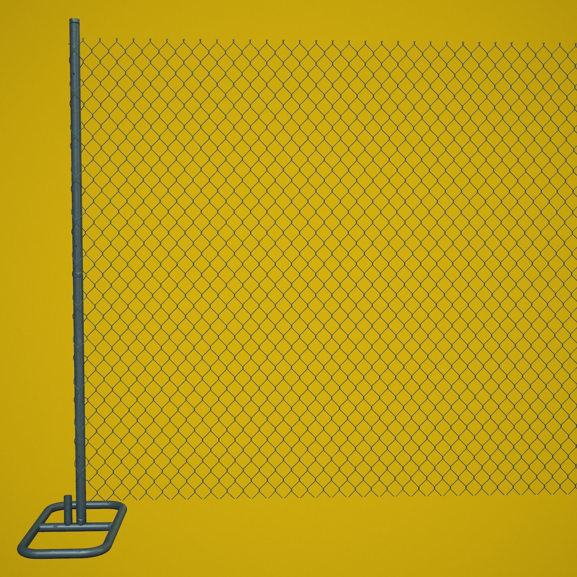 Fences Tileable 4 types Low-poly 3D model_2