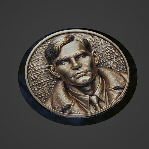 Alan Turing Medallion 3D print model