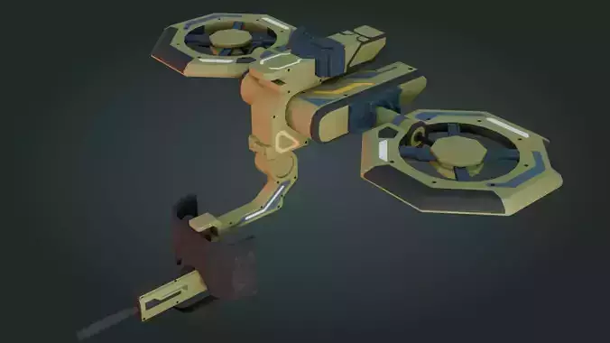 Sci-Fi Drone - Low Poly - Game Ready - PBR