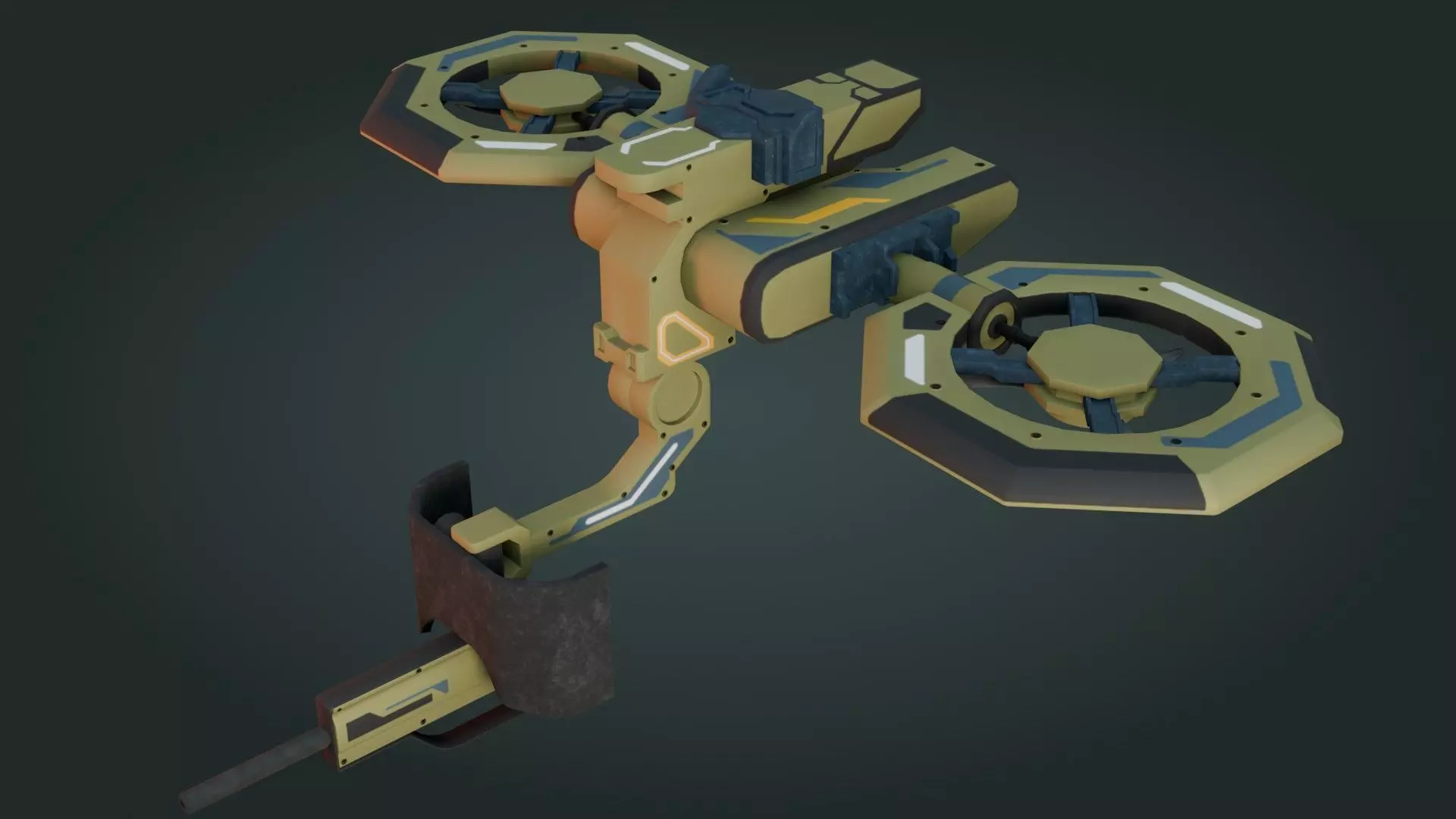 Sci-Fi Drone - Low Poly - Game Ready - PBR Low-poly 3D model