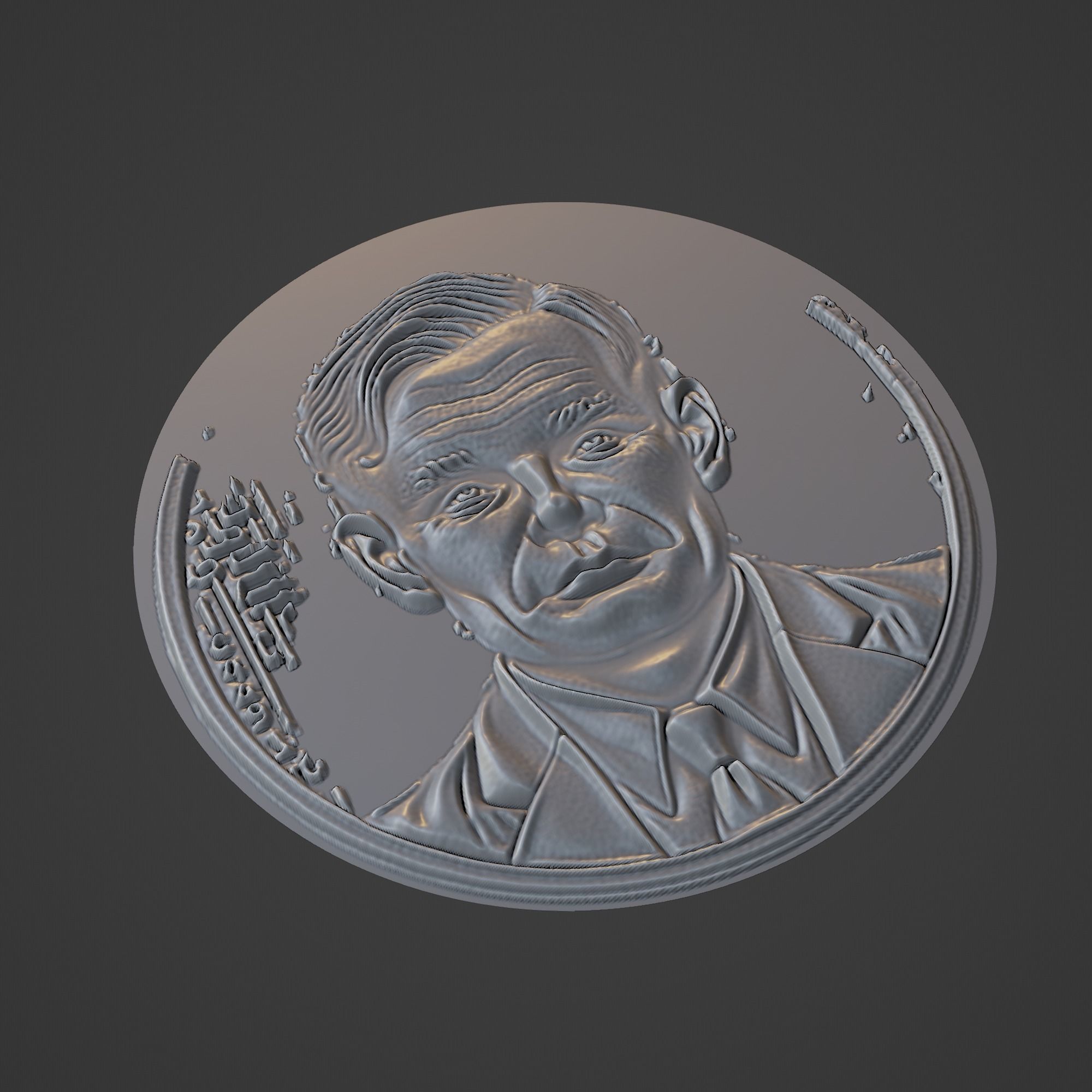 Alan Turing Medallion 3D print model_1