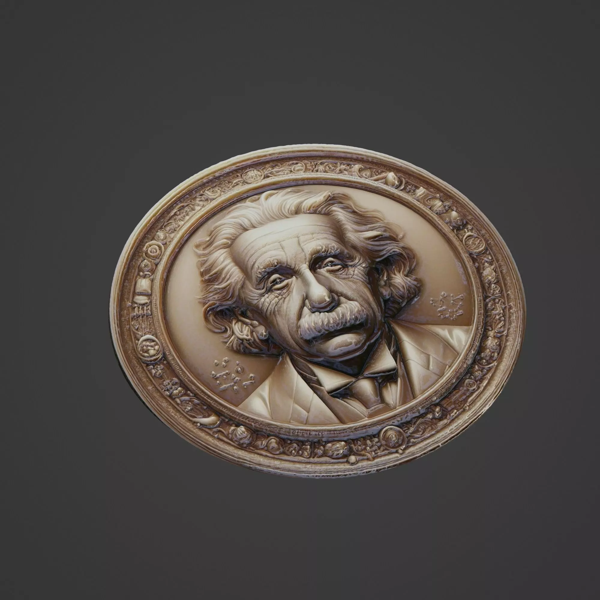 Albert Einstein Medallion 3D print model