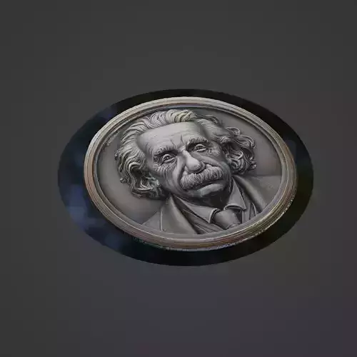 Albert Einstein Medallion 3D print model