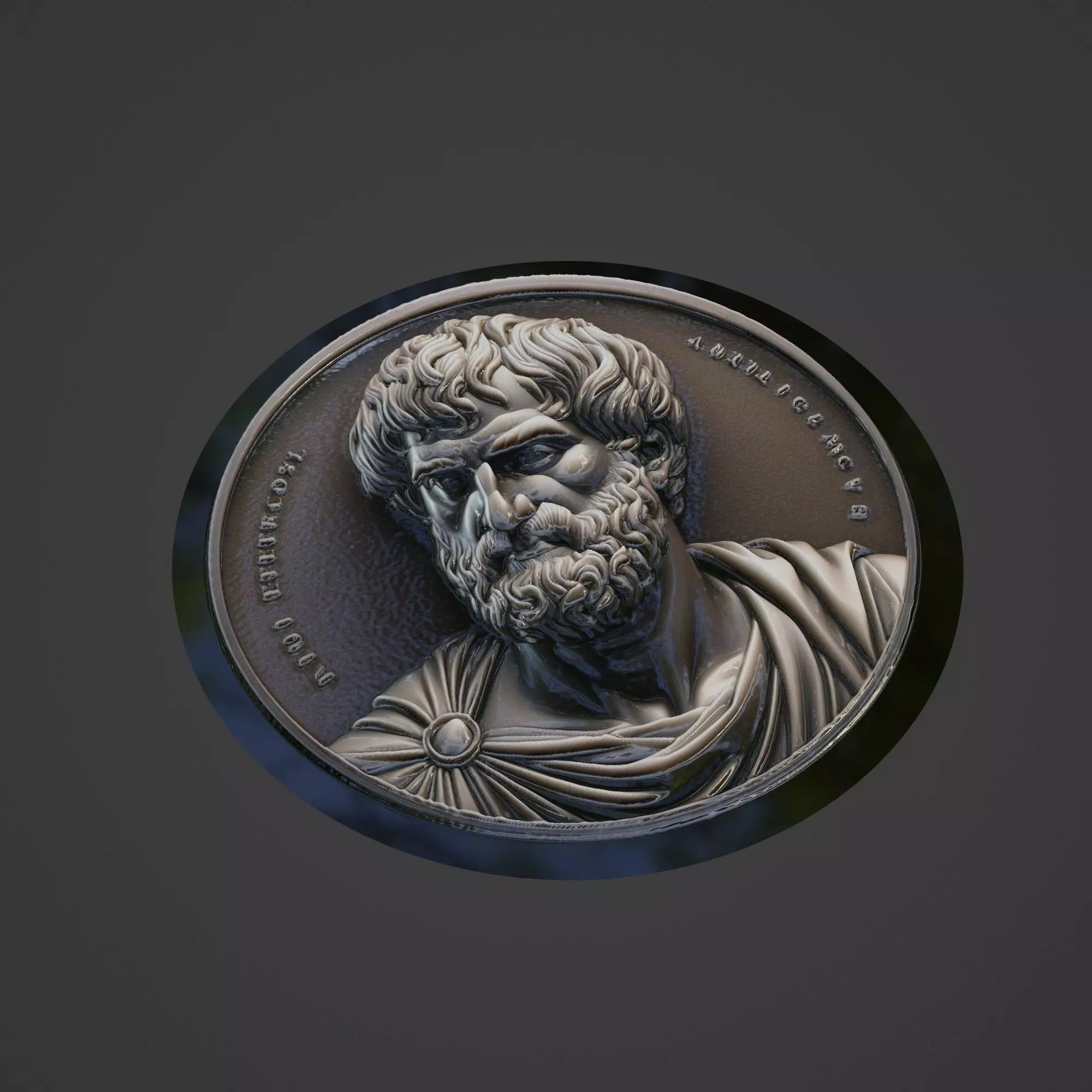 Aristotle Medallion 3D print model_0