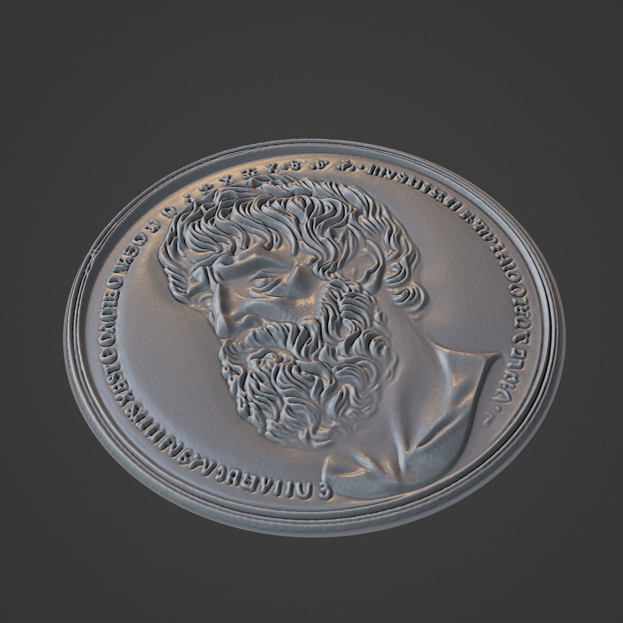 Aristotle Medallion  3D print model_1