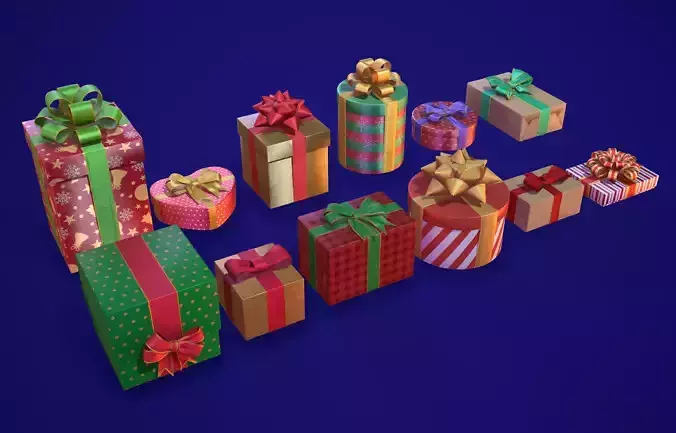 3D Gift Box Christmas Collection 4K 