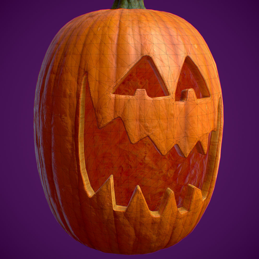  Pumpkin Halloween Set PBR 4K Low-poly 3D model_8