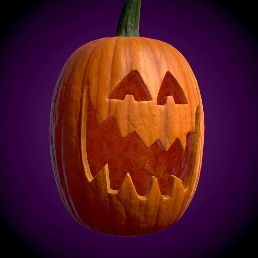  Pumpkin Halloween Set PBR 4K Low-poly 3D model_11