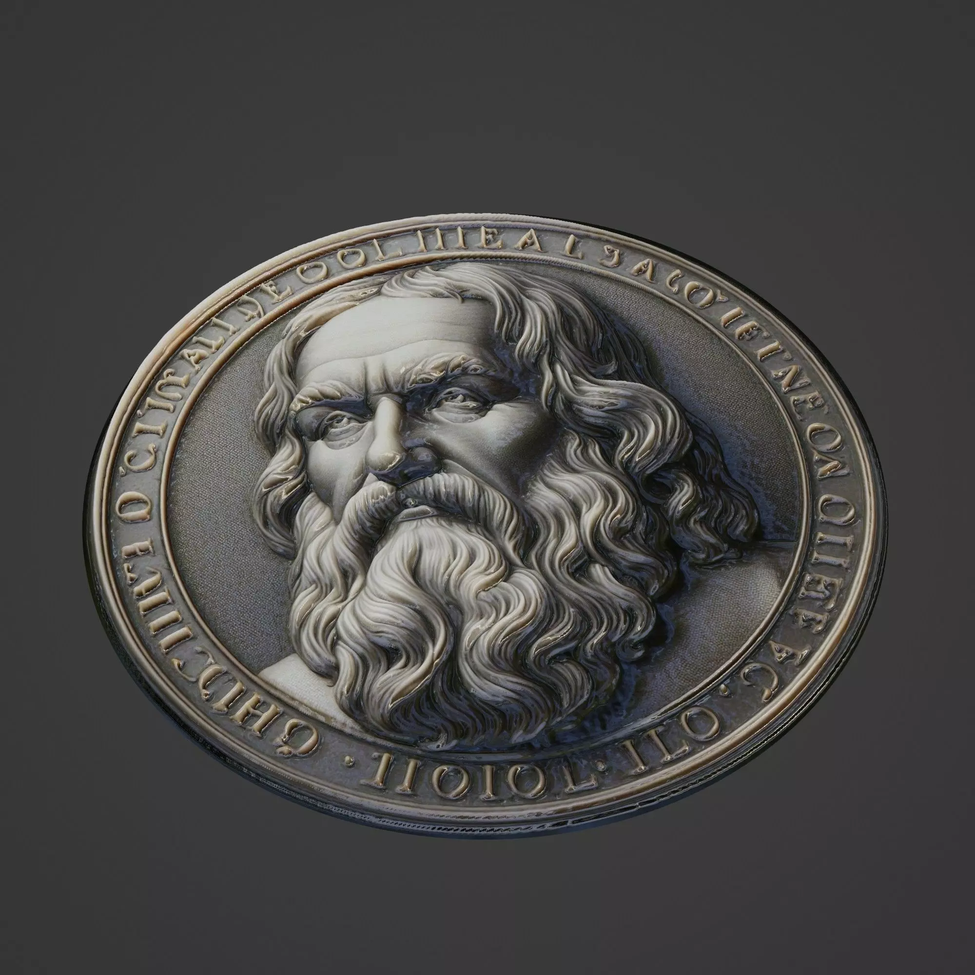 Galileo Galilei Medallion 3D print model_0