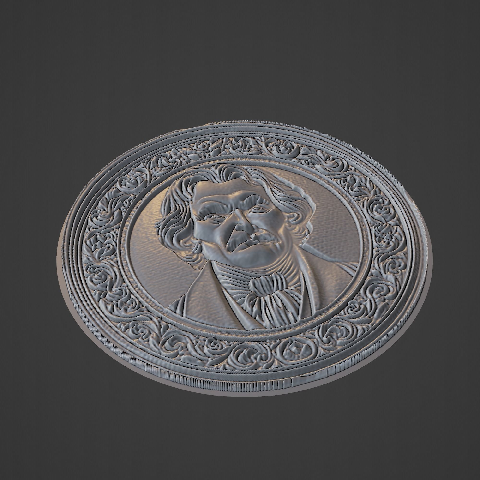 Hegel Medallion 3D print model_1