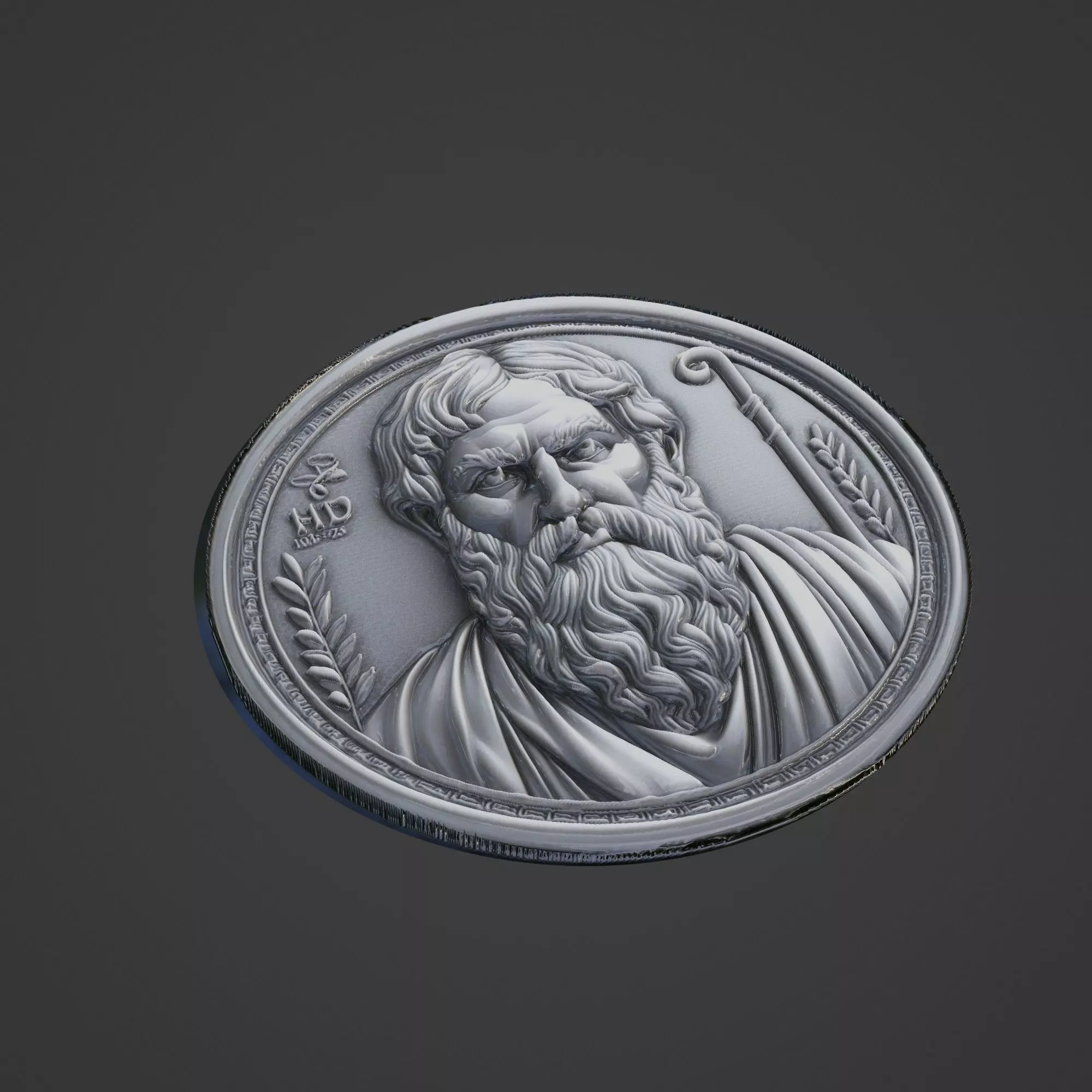 Hipokrat Medallion 3D print model_0