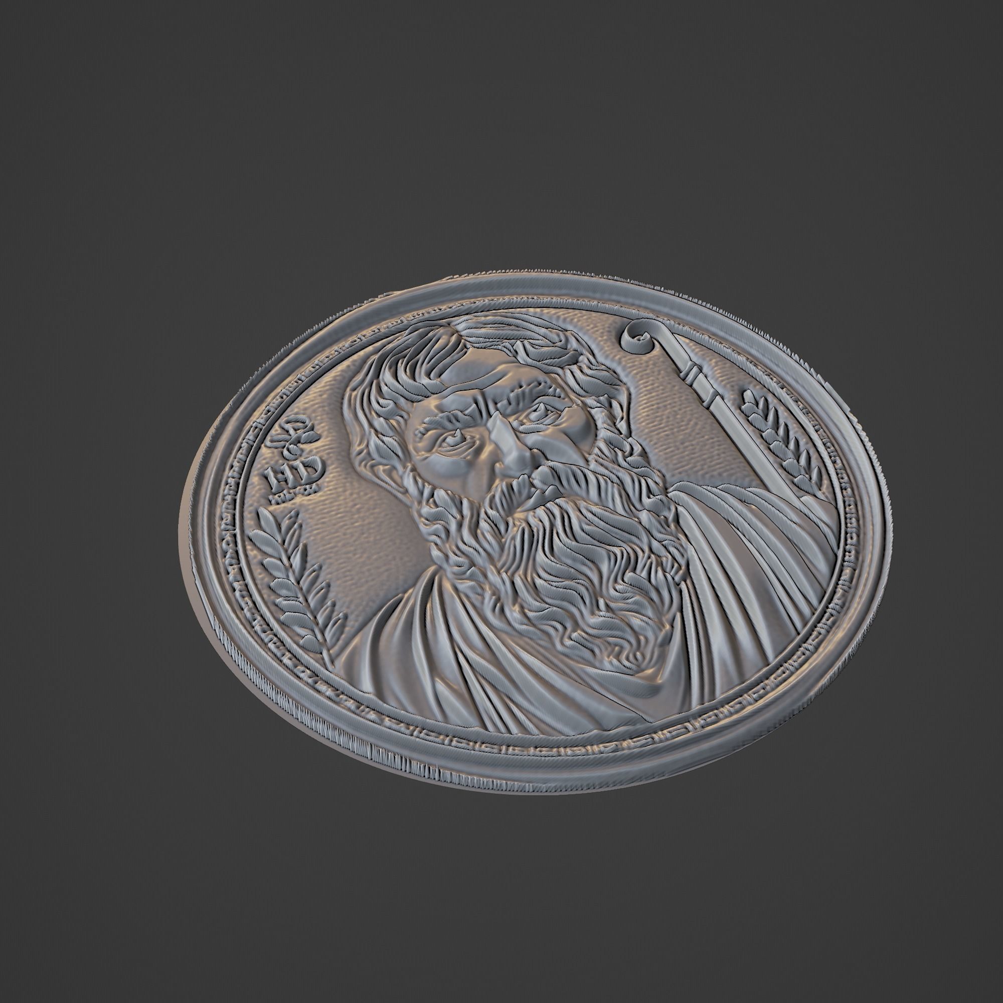 Hipokrat Medallion 3D print model_1