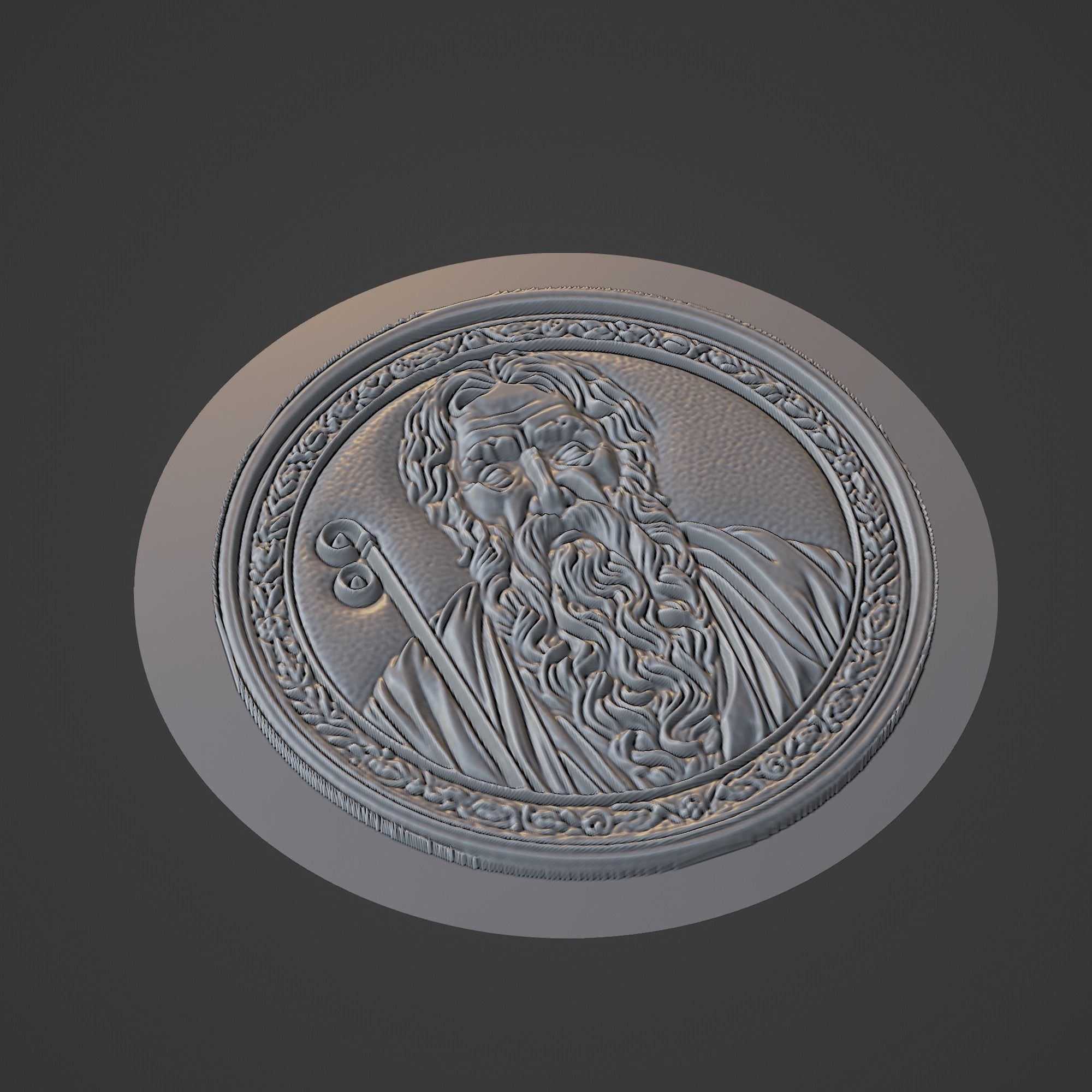 Hipokrat Medallion 3D print model_1
