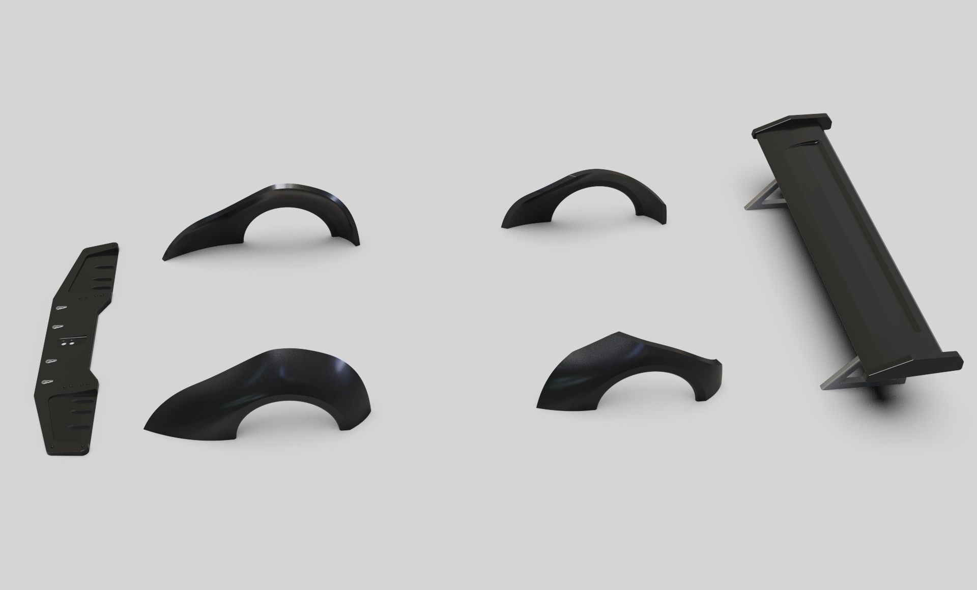 Bodykit auto moto spoiler tuning 3D model_1