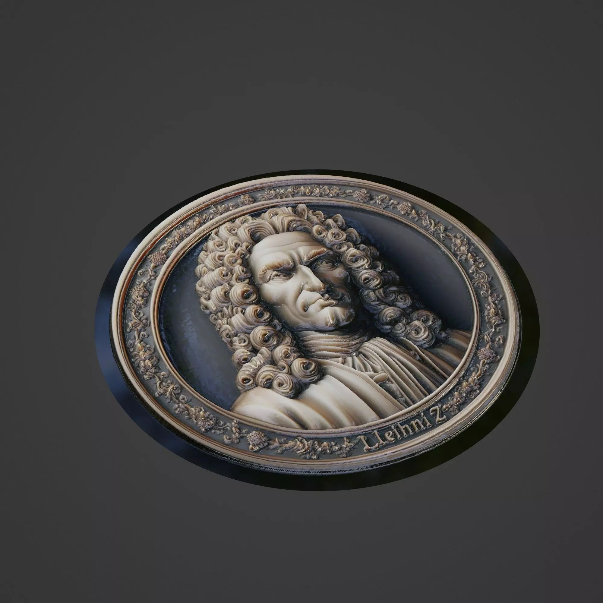 Leibniz Medallion 3D print model_0