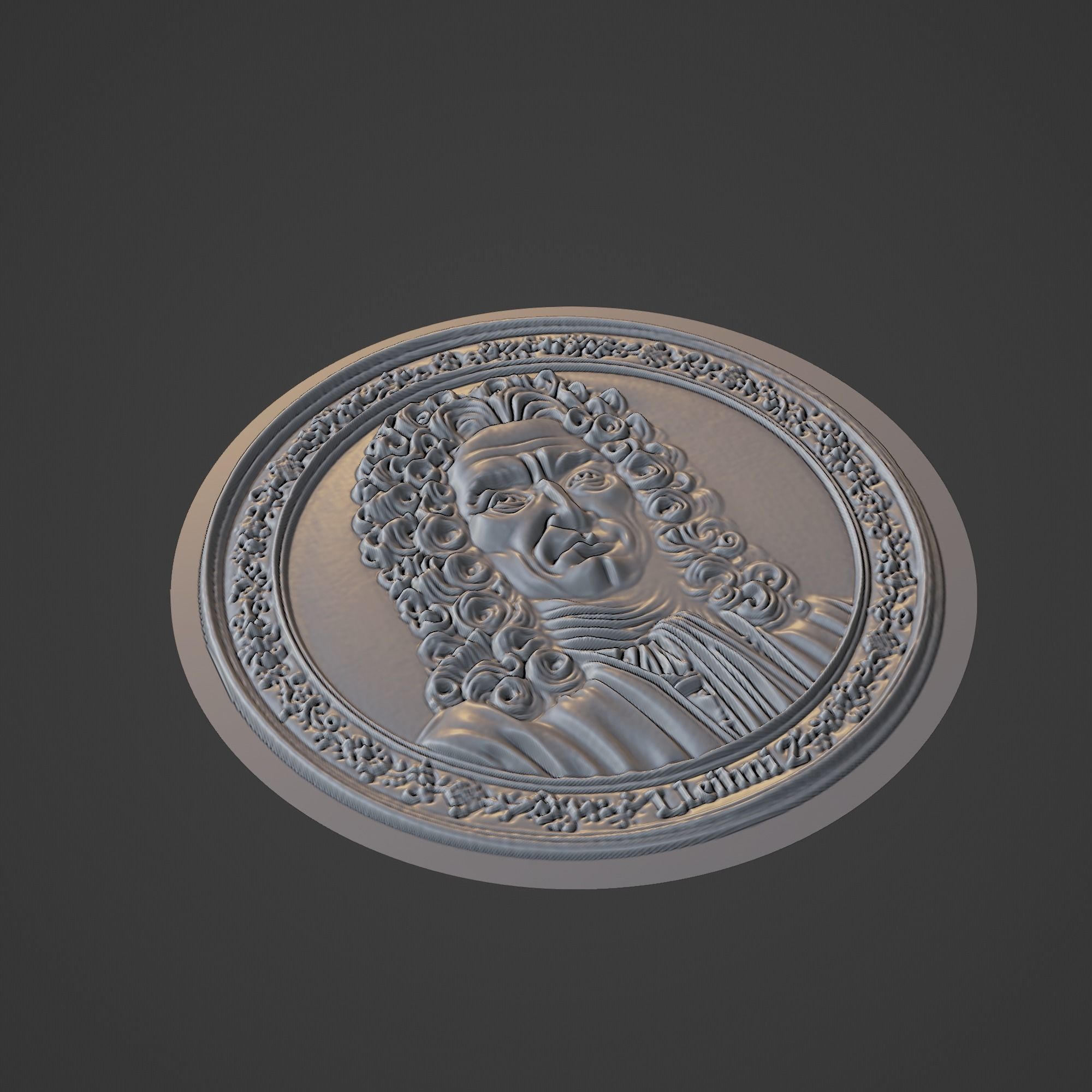 Leibniz Medallion 3D print model_1