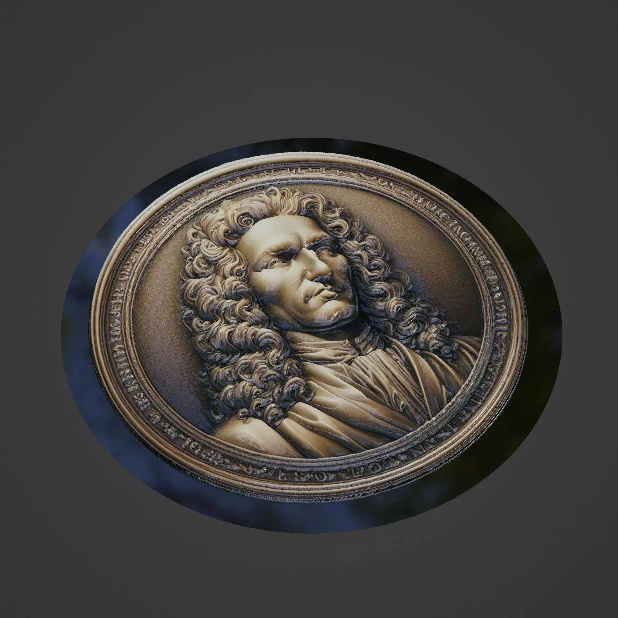Leibniz Medallion 3D print model_0