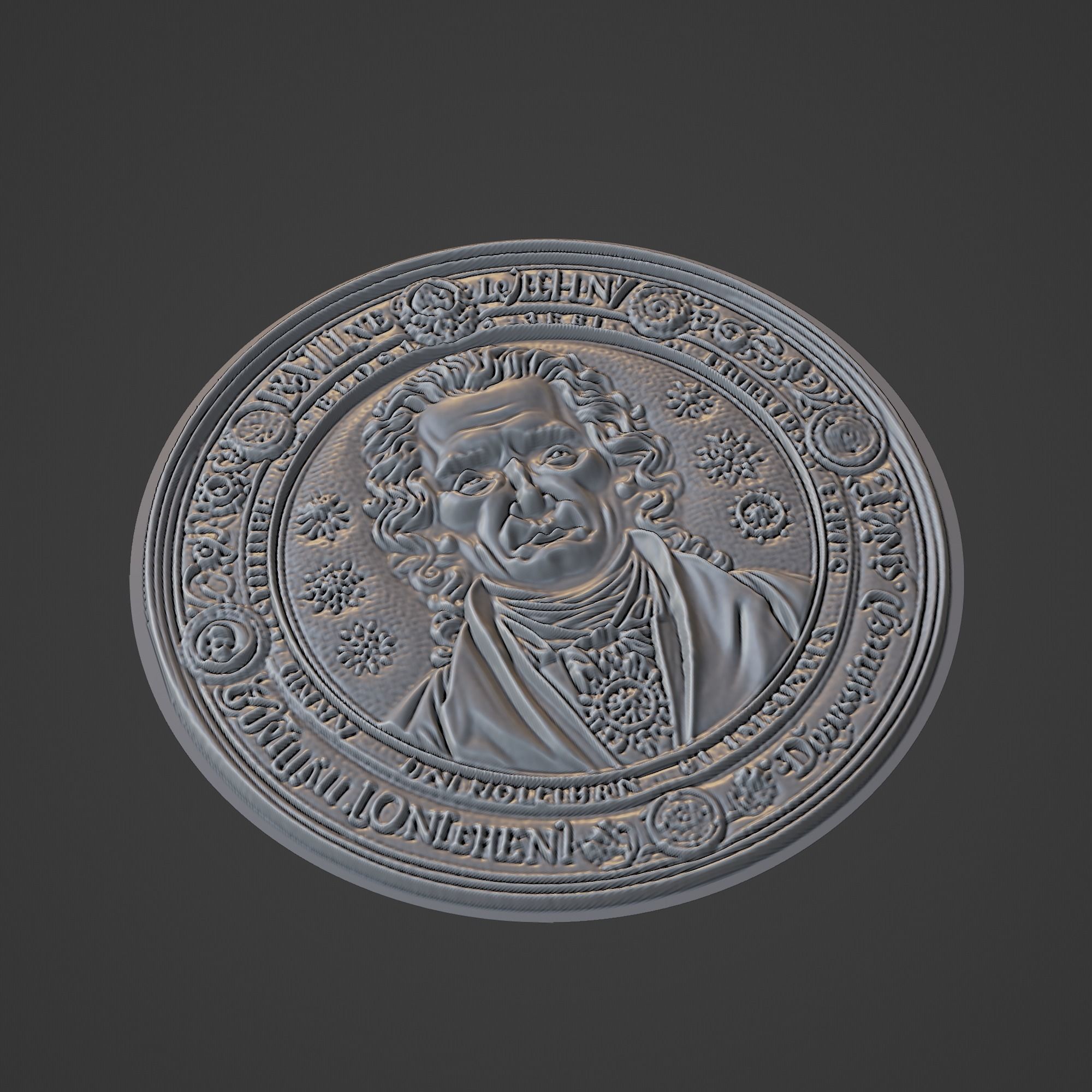 Leibniz Medallion 3D print model_1