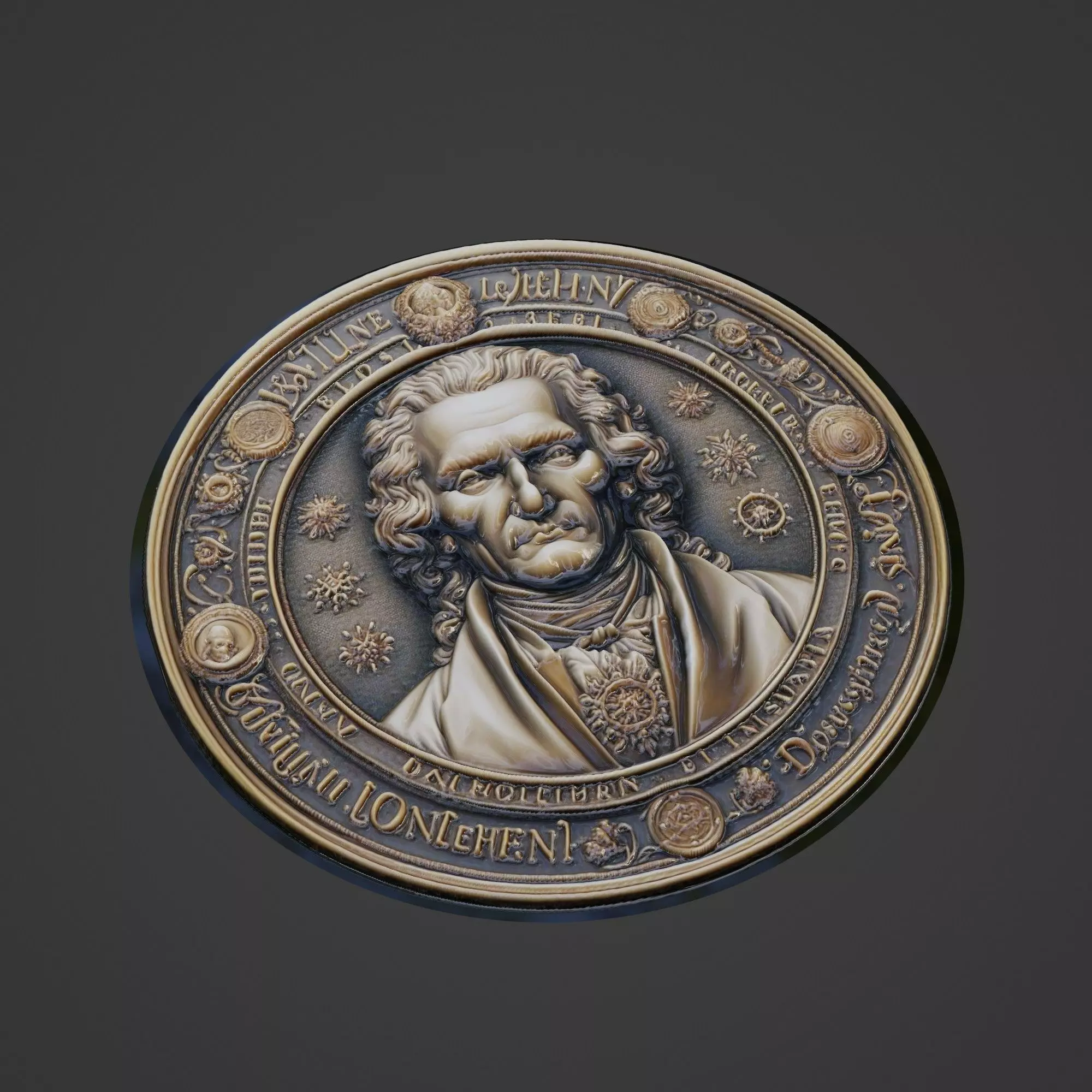 Leibniz Medallion 3D print model_0