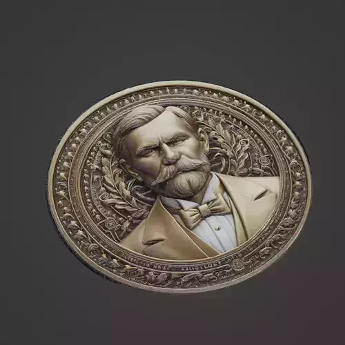 Louis Pasteur Medallion 3D print model
