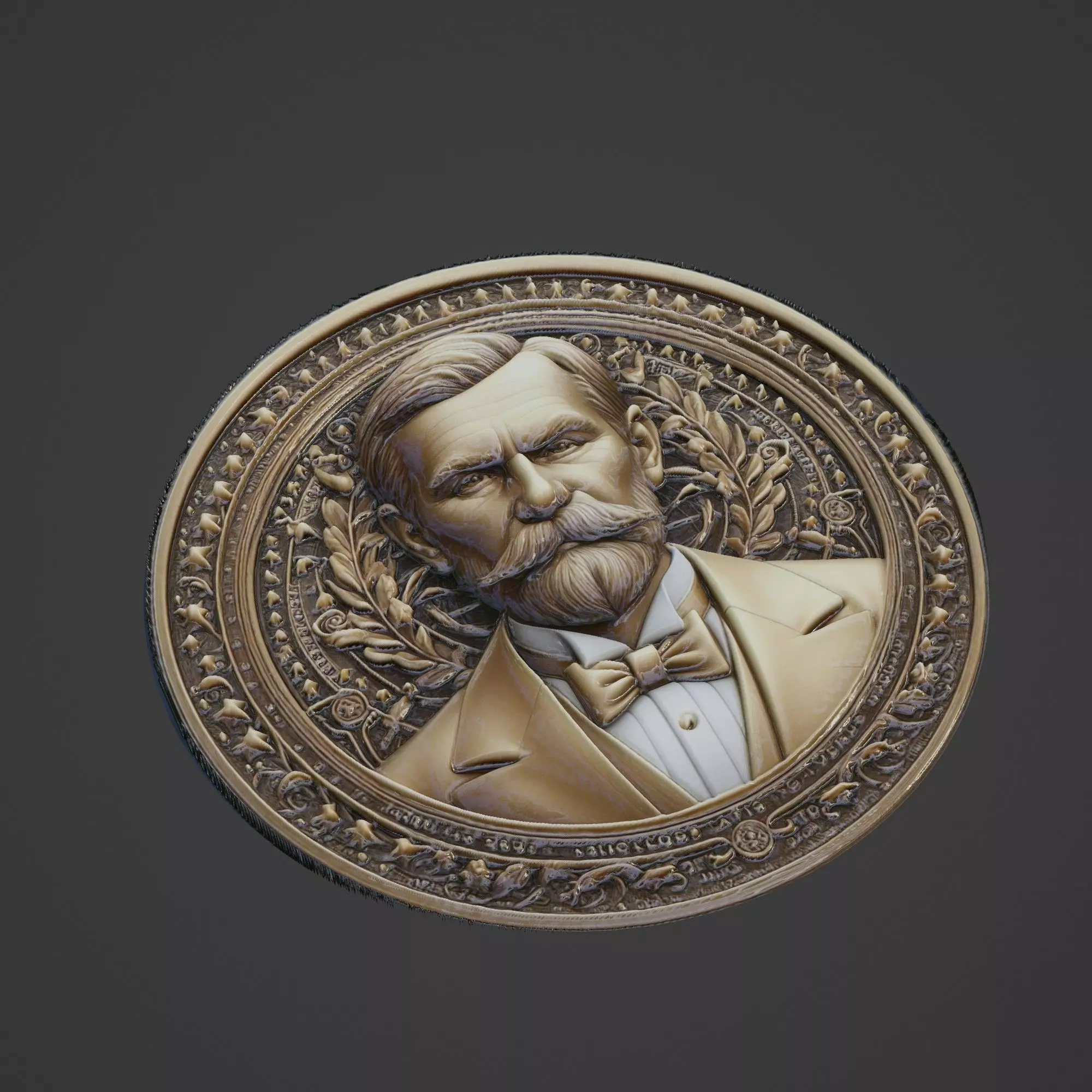 Louis Pasteur Medallion 3D print model_0