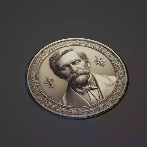 Louis Pasteur Medallion 3D print model
