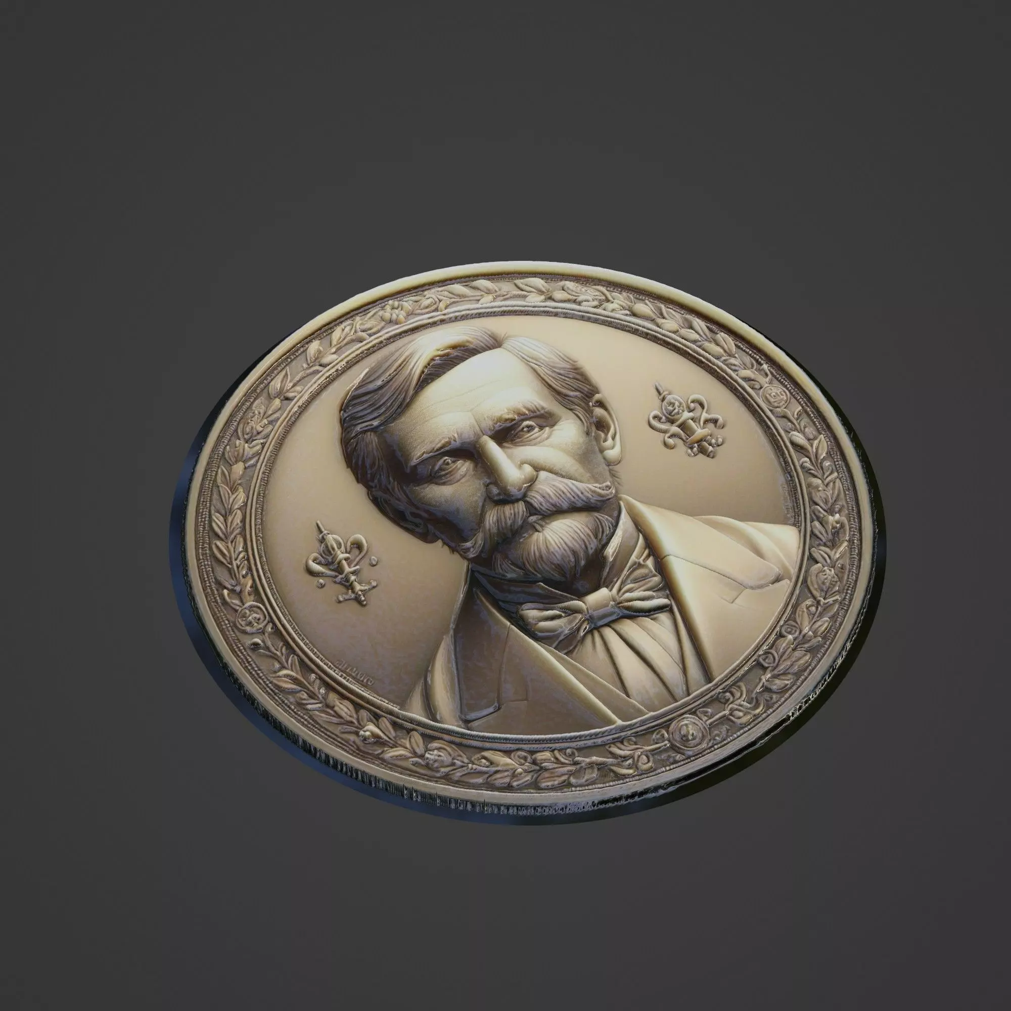 Louis Pasteur Medallion 3D print model