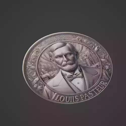 Louis Pasteur Medallion 3D print model
