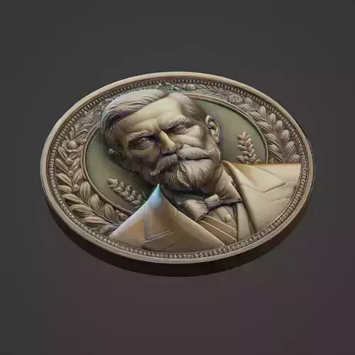 Louis Pasteur Medallion 3D print model