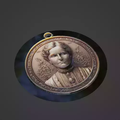 Marie Curie Medallion 3D print model