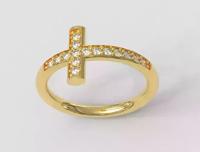 Cross Diamond Ring