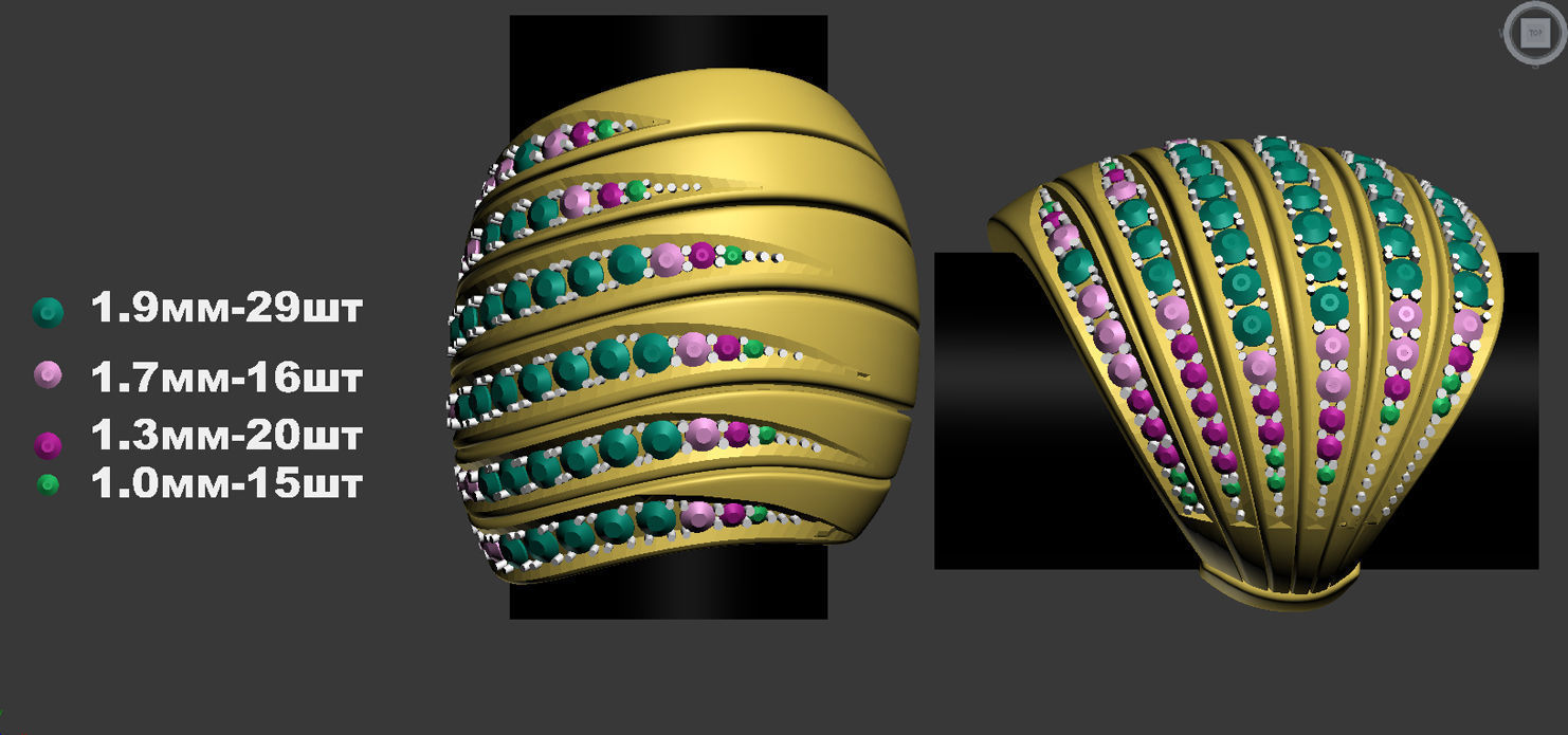 ring gold 3D print model_4