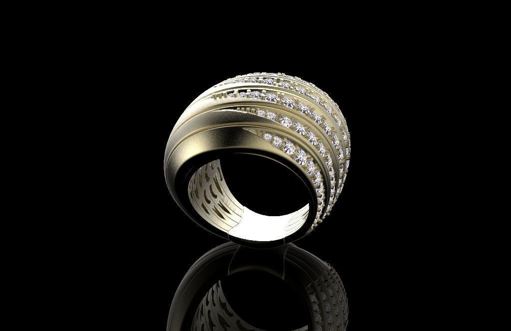ring gold 3D print model_3