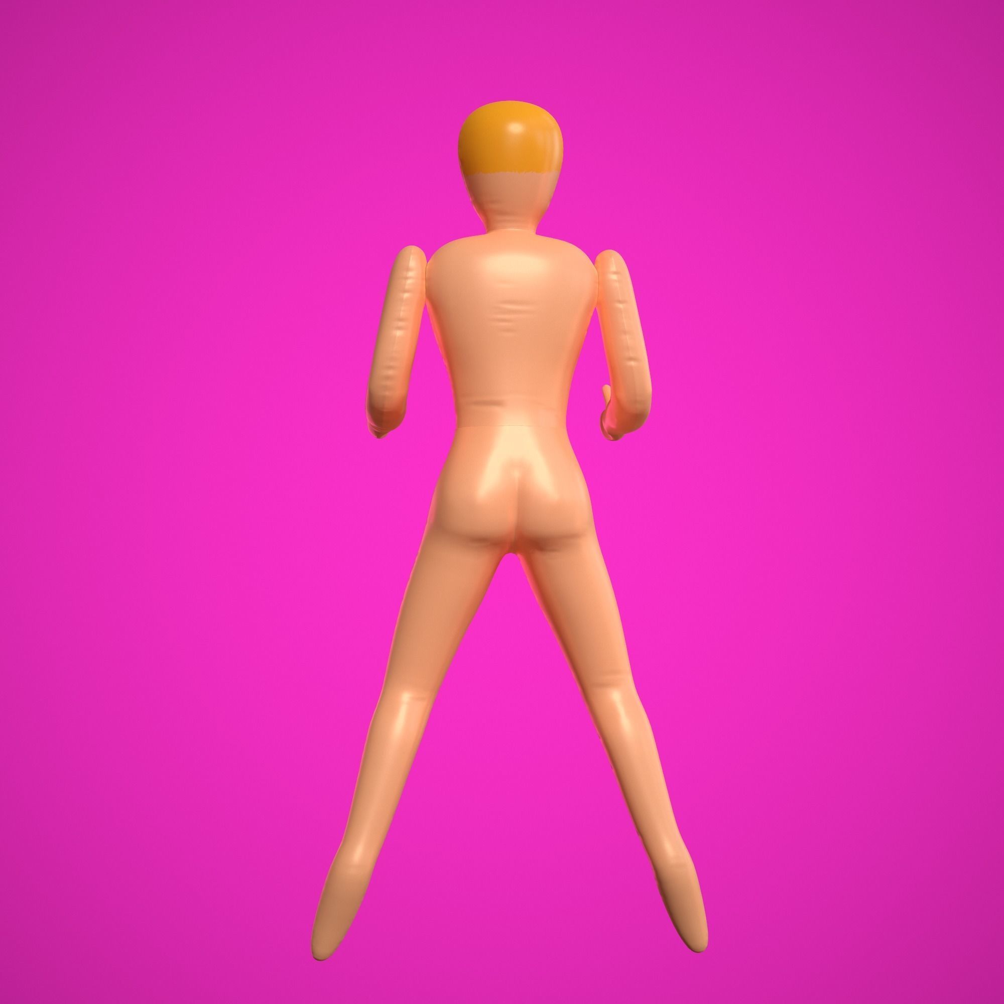 Sex Doll Inflated Low-poly 3D model_3
