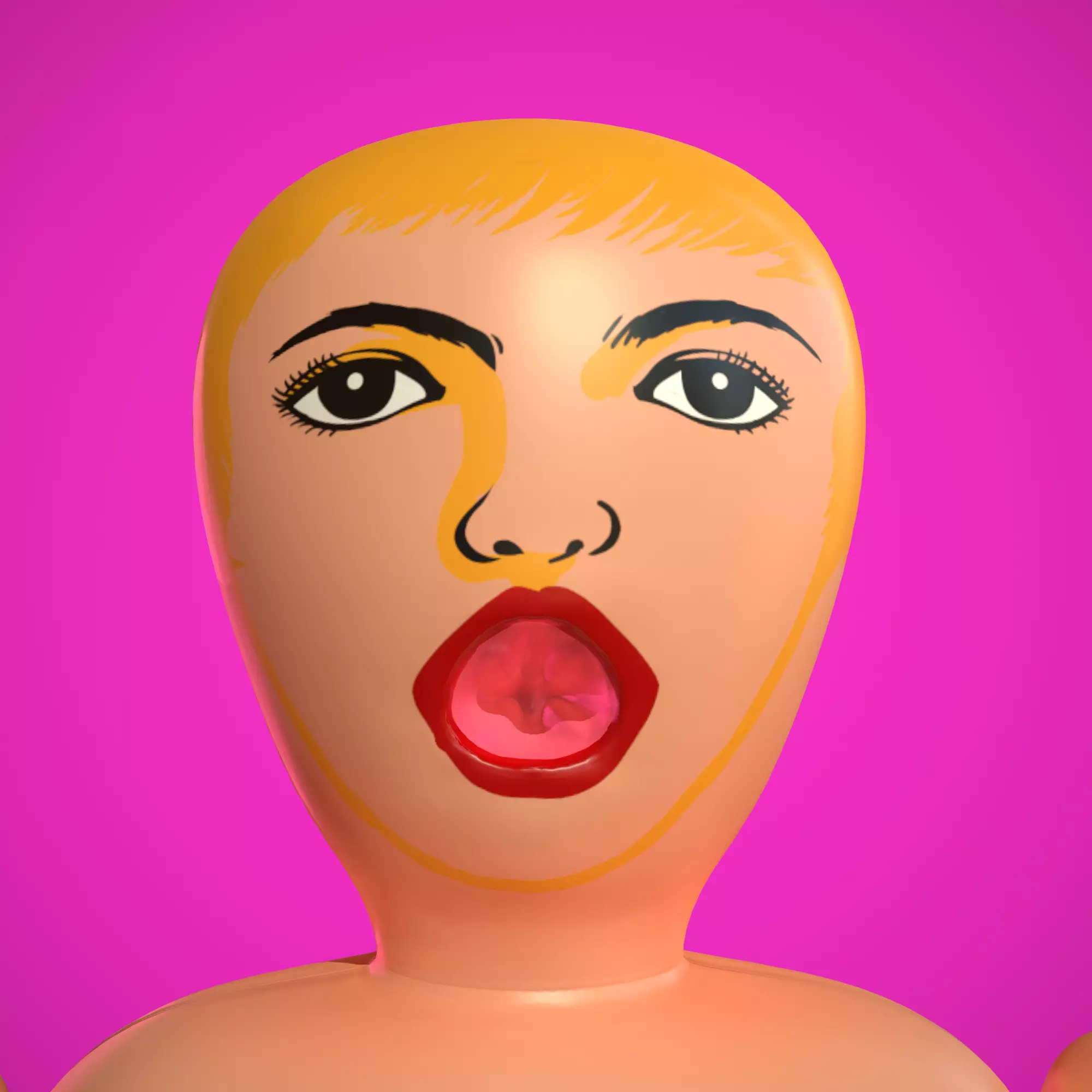 Sex Doll Inflated Low-poly 3D model_0