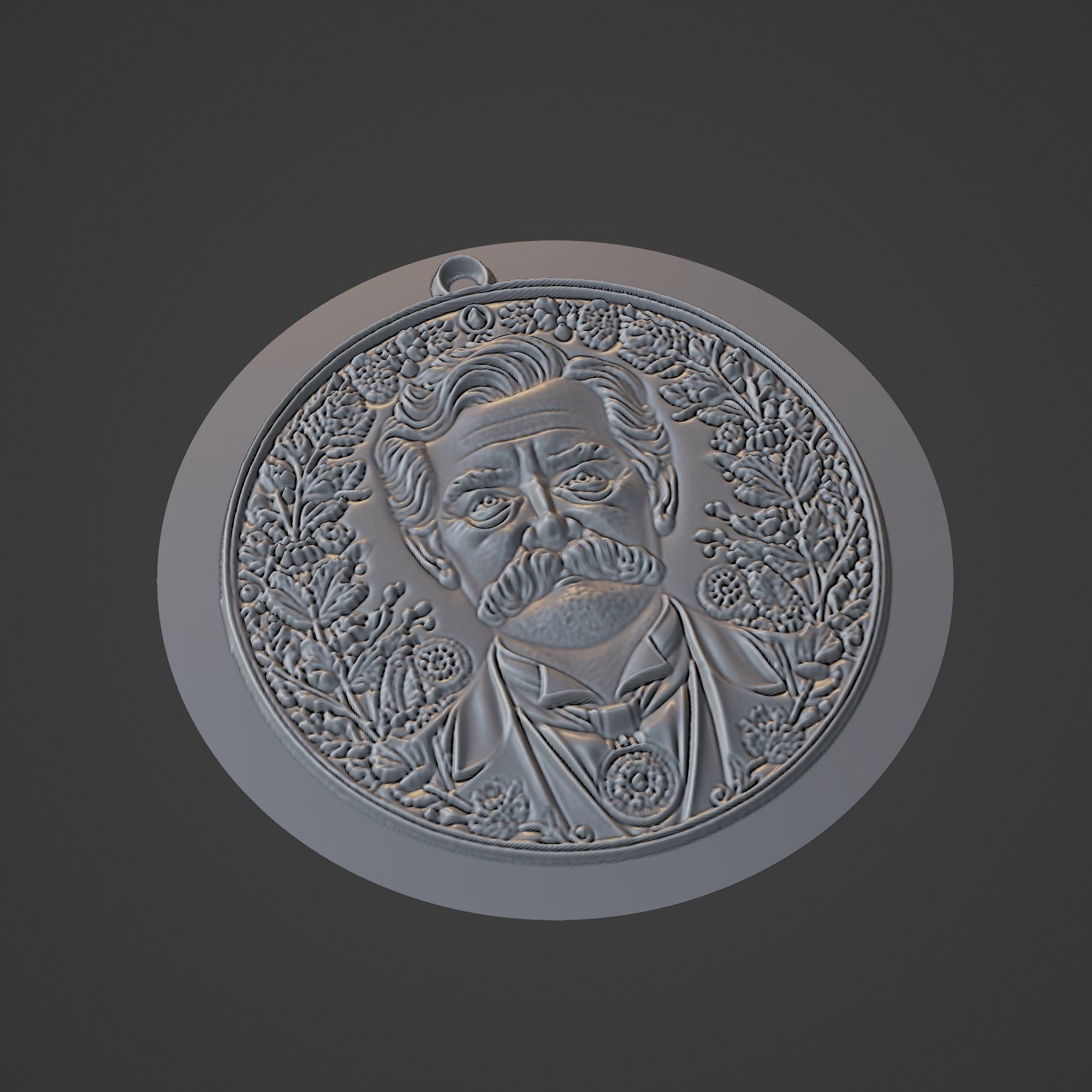 Wilhelm Conrad Rontgen Medallion 3D print model_1