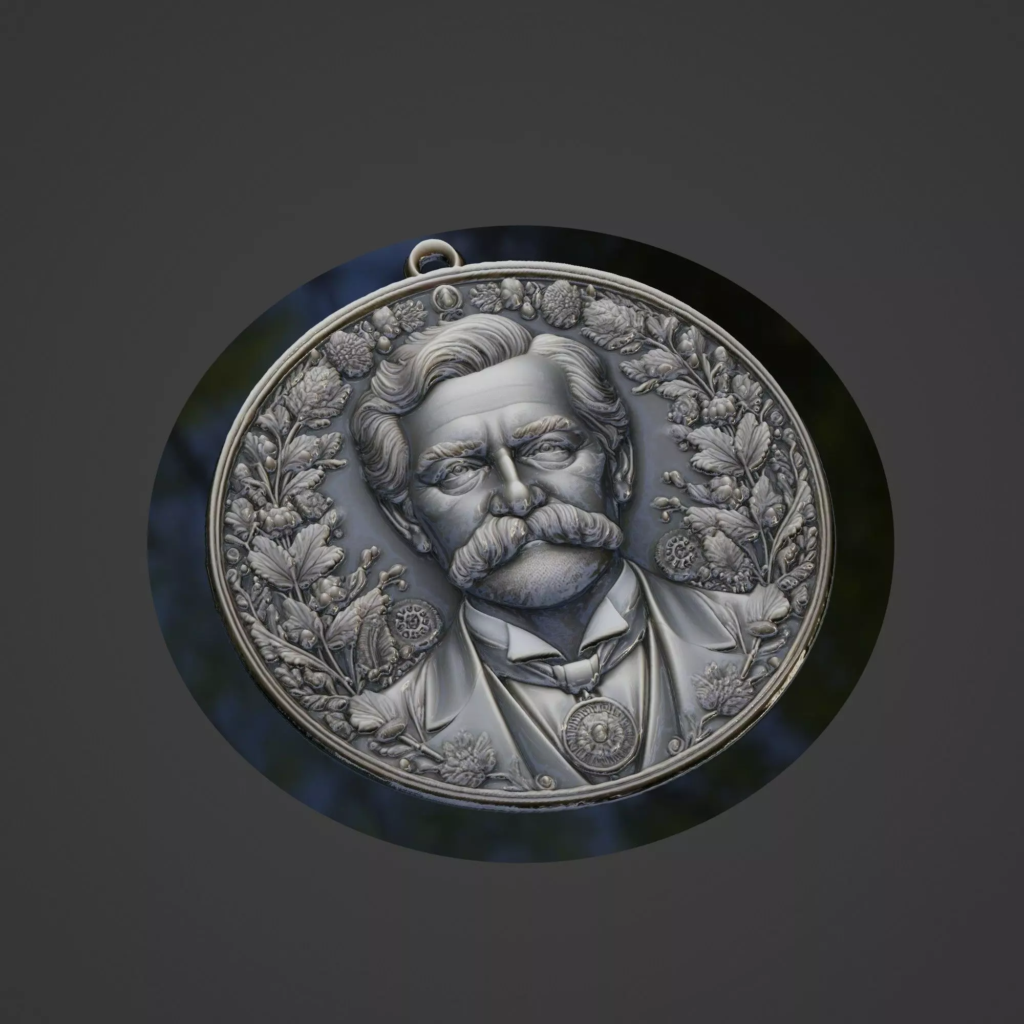 Wilhelm Conrad Rontgen Medallion 3D print model_0