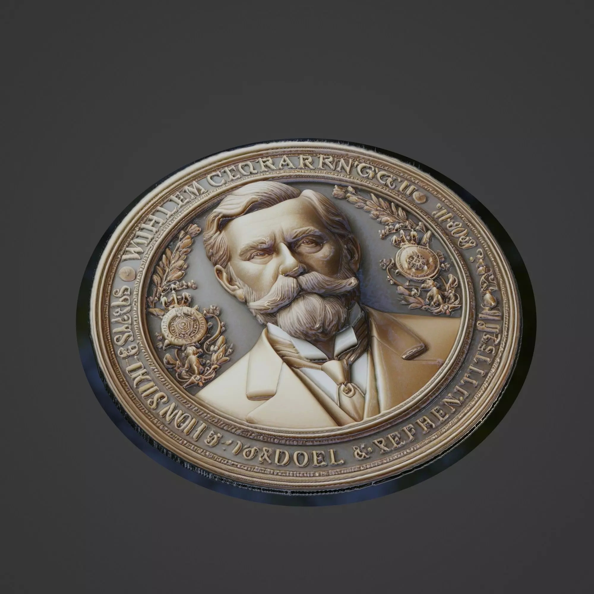 Wilhelm Conrad Rontgen Medallion 3D print model