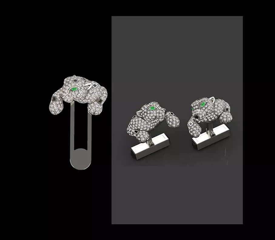 tie clip cufflinks 3D print model_0