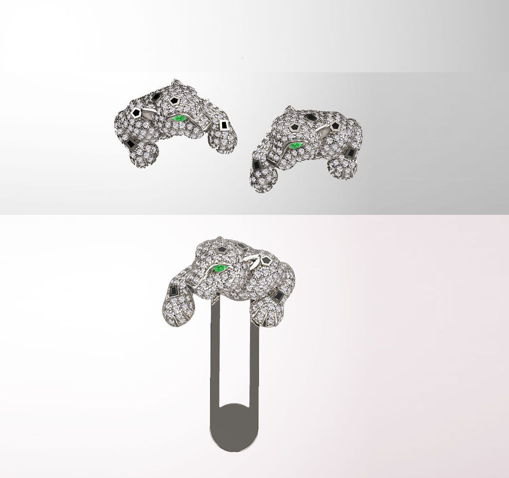 tie clip cufflinks 3D print model_24